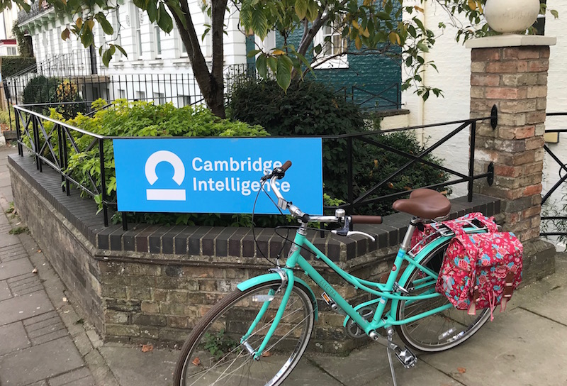 cycle outside Cambridge Intelligence office