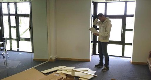 building flatpack furniture in our Cambridge HQ